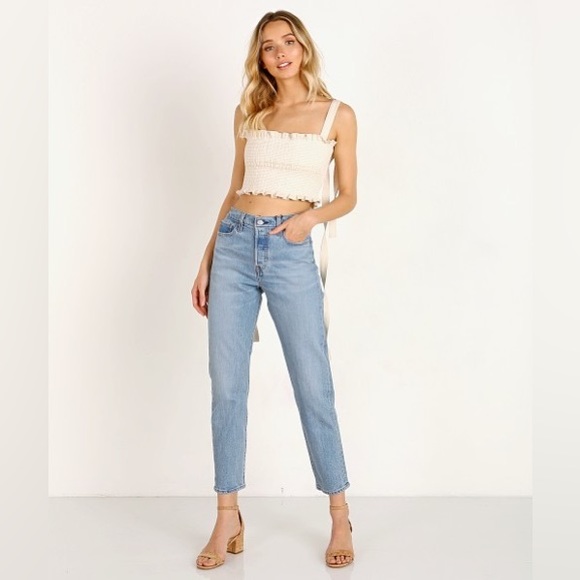 Levi's Wedgie Icon Fit high rise light wash straight leg Jeans Bright Side 32 - Picture 1 of 9